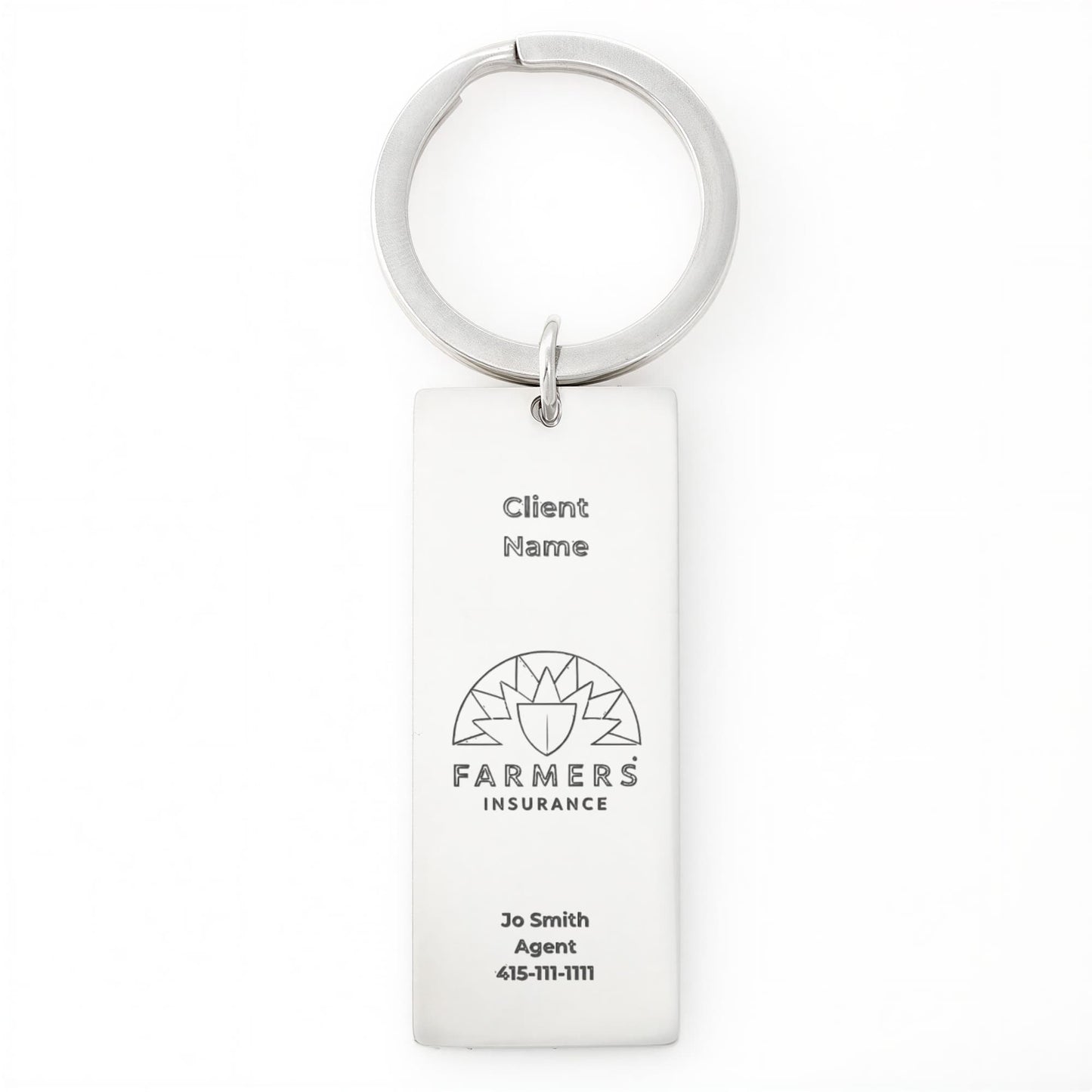 Engraved Rectangle Keychain- Customer Gift-Farmers Logo