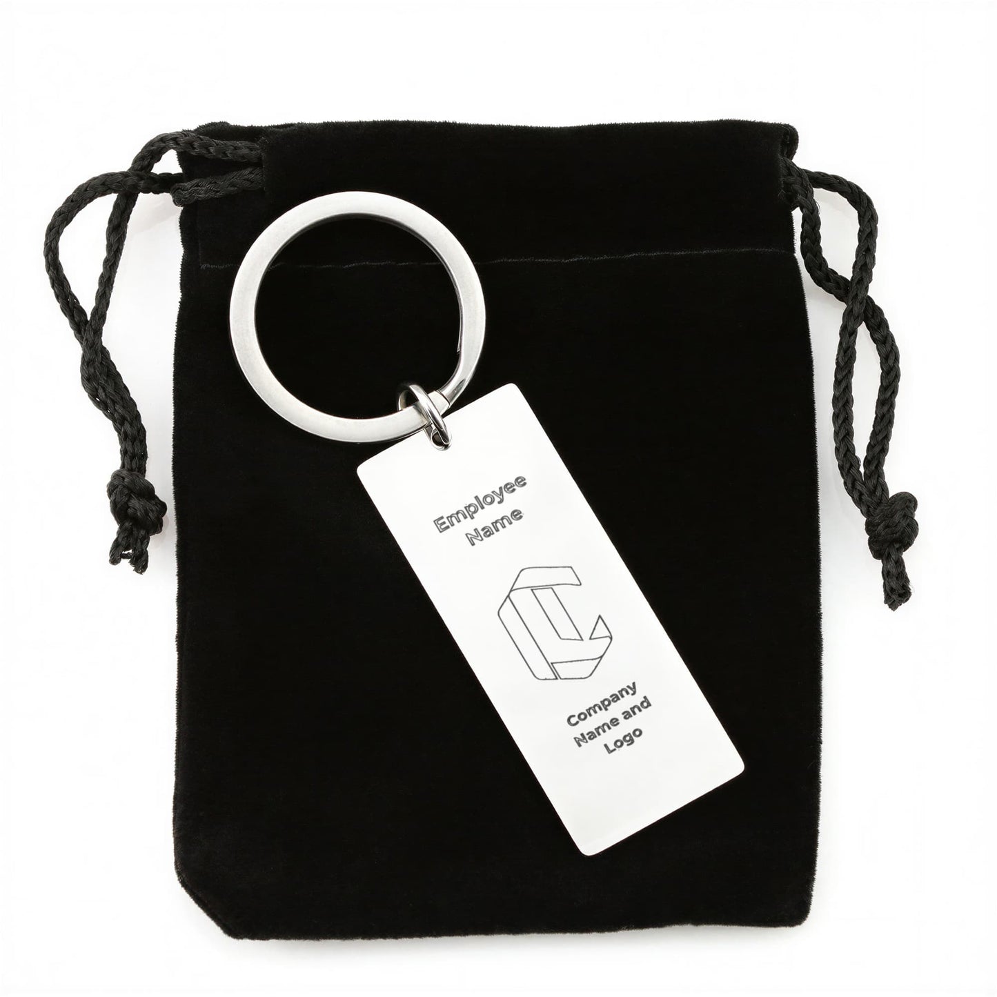 Engraved Rectangle Keychain- Business Branded keychain-Employee