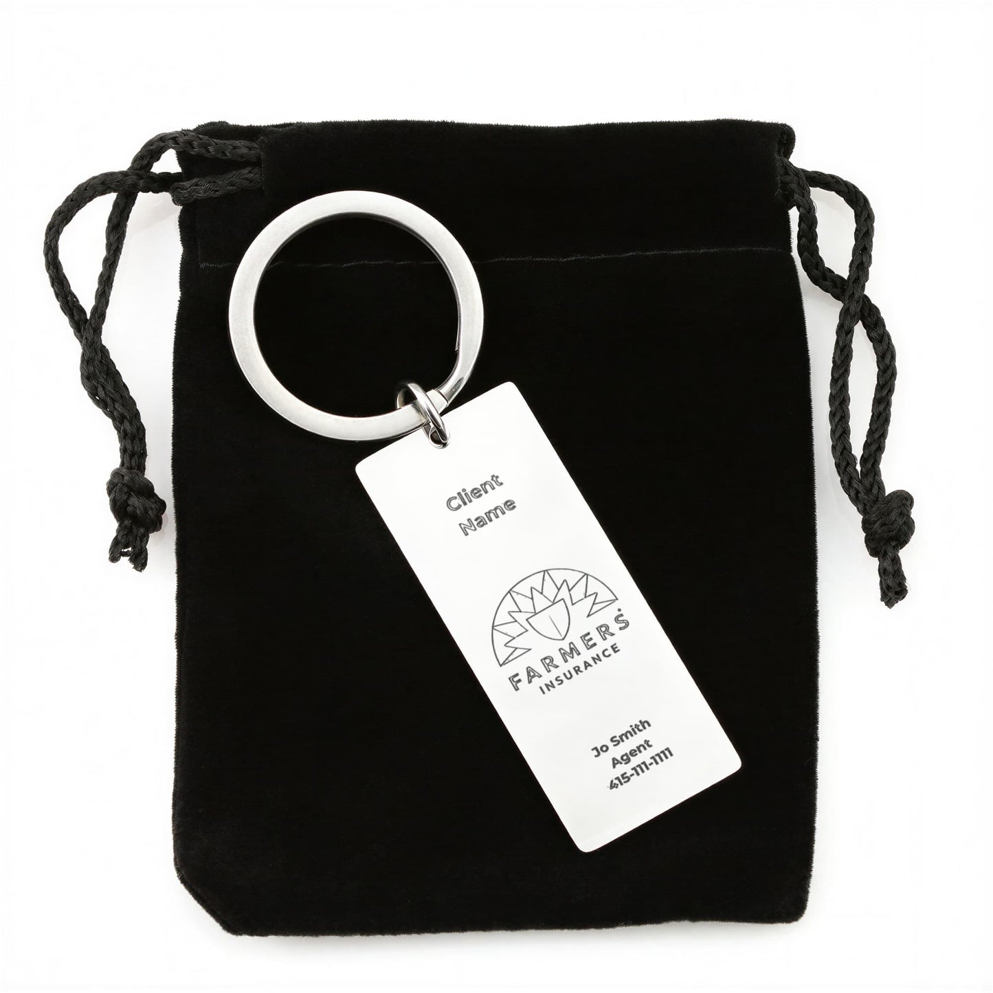 Engraved Rectangle Keychain- Customer Gift-Farmers Logo