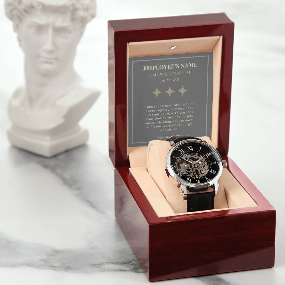 Men's Openwork Watch-Employee Milestone- 10 yrs