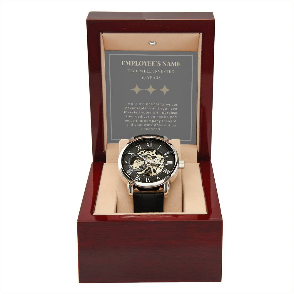 Men's Openwork Watch-Employee Milestone- 10 yrs