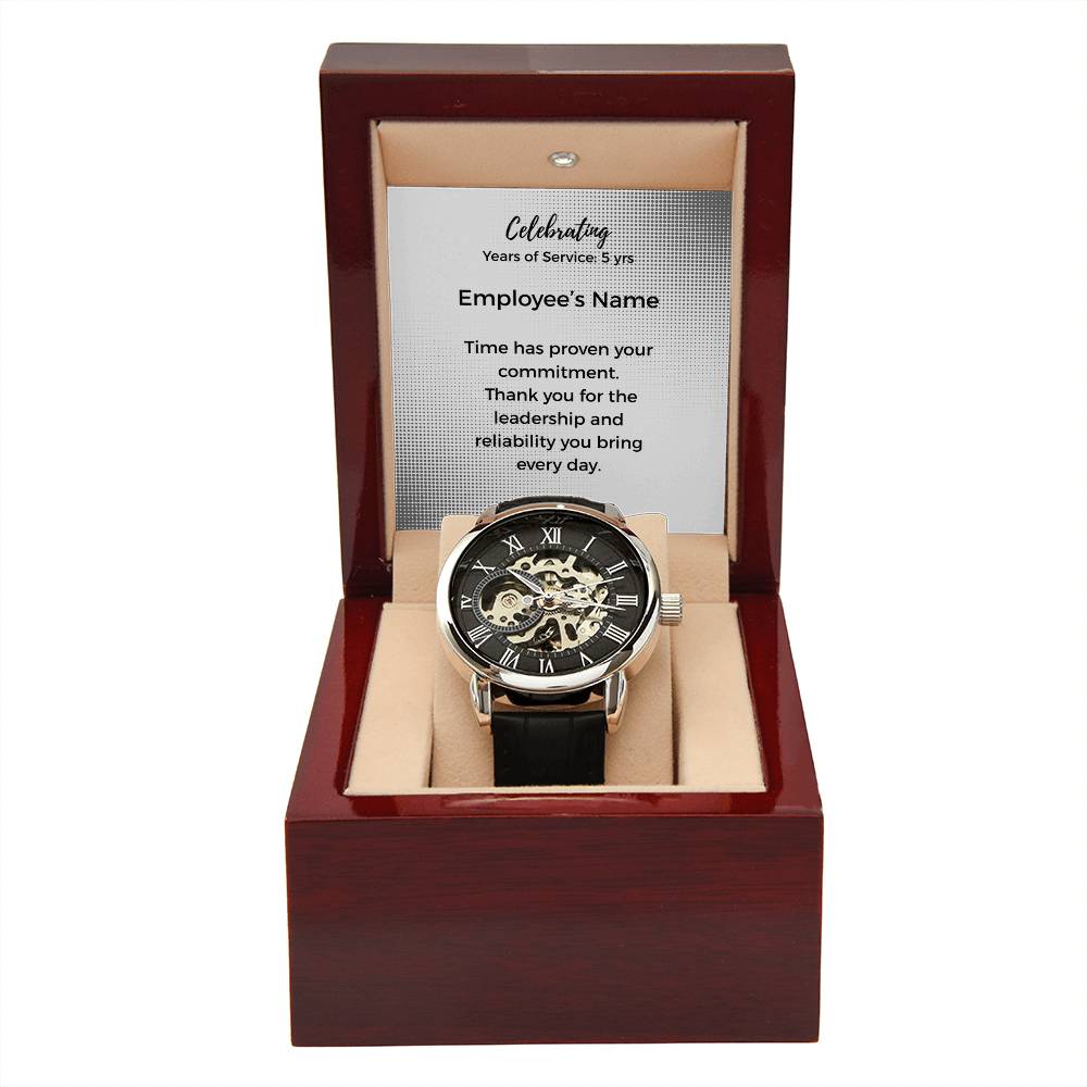 Men's Openwork Watch-Employee Milestone-5 yrs