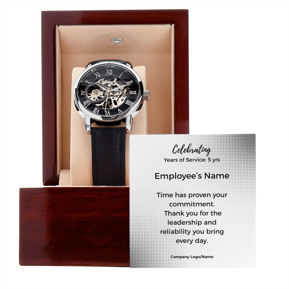 Men's Openwork Watch-Employee Milestone-5 yrs