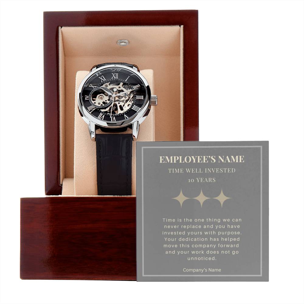 Men's Openwork Watch-Employee Milestone- 10 yrs