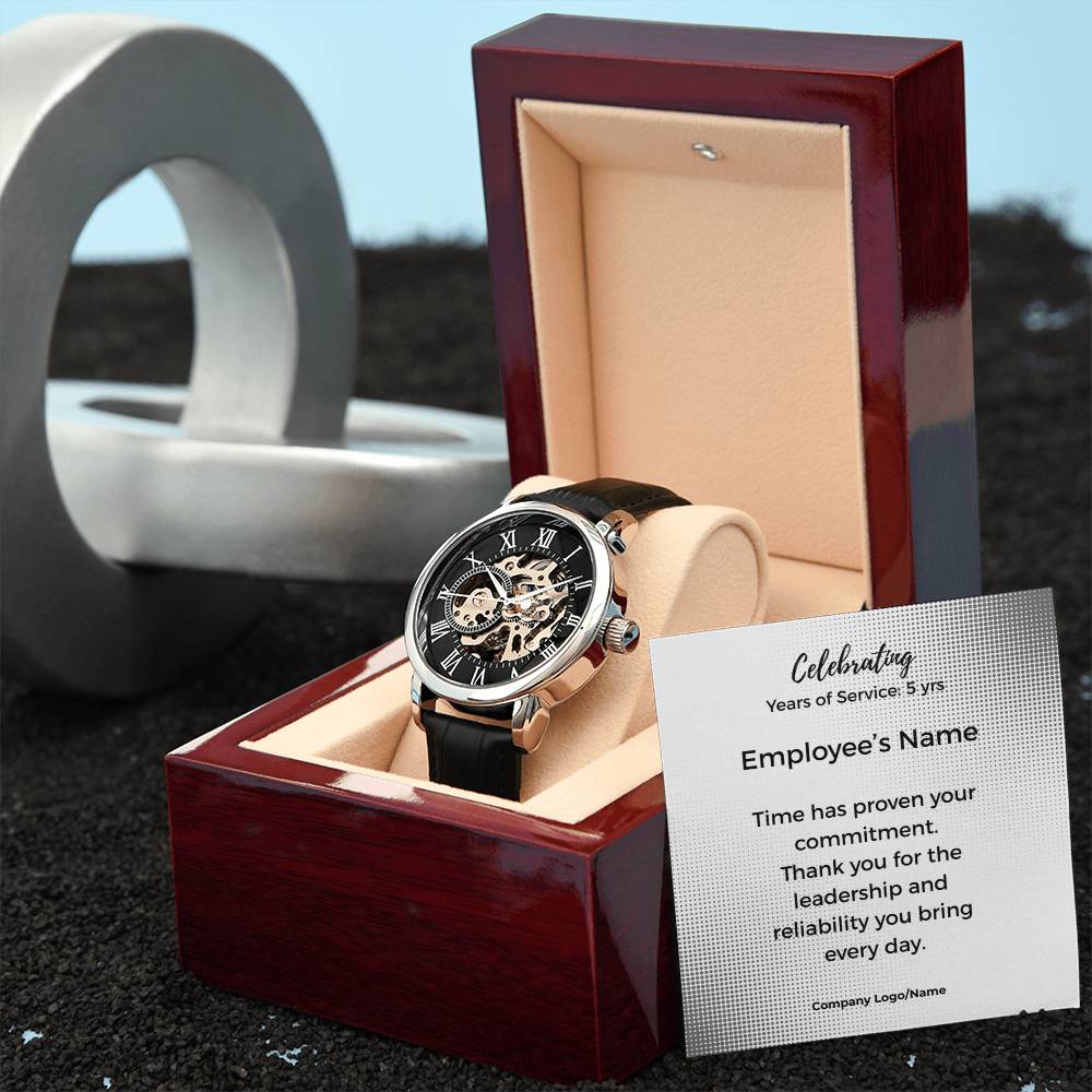 Men's Openwork Watch-Employee Milestone-5 yrs