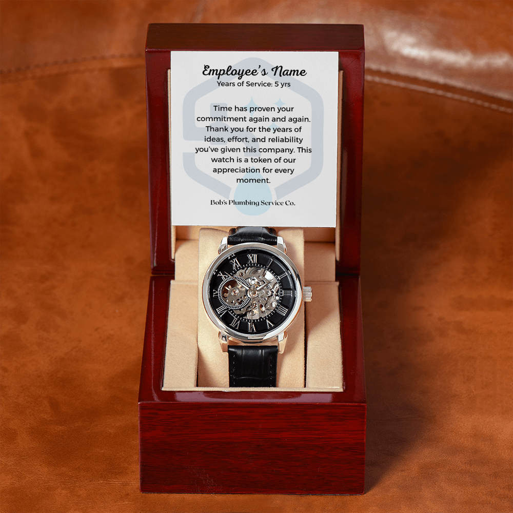 Business-Men's Openwork Watch-Employee Appreciation