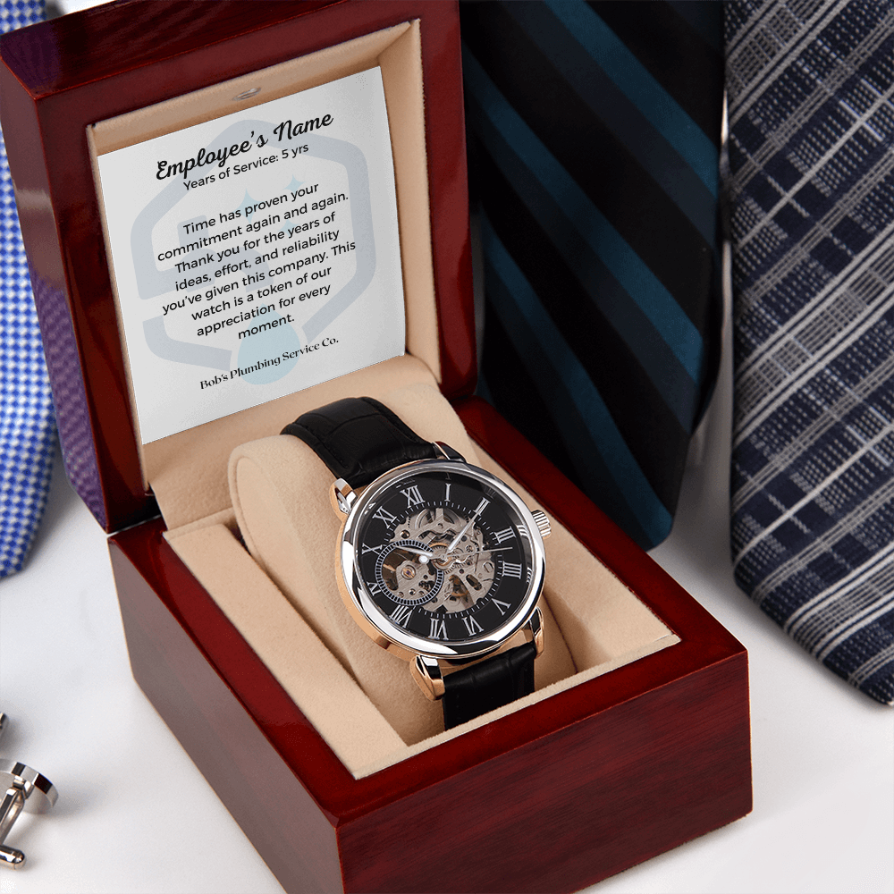Business-Men's Openwork Watch-Employee Appreciation