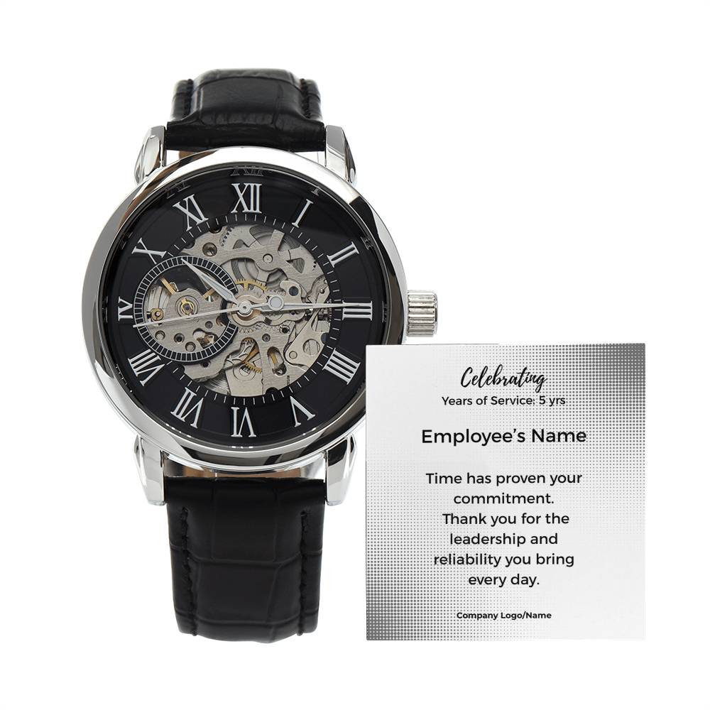 Men's Openwork Watch-Employee Milestone-5 yrs