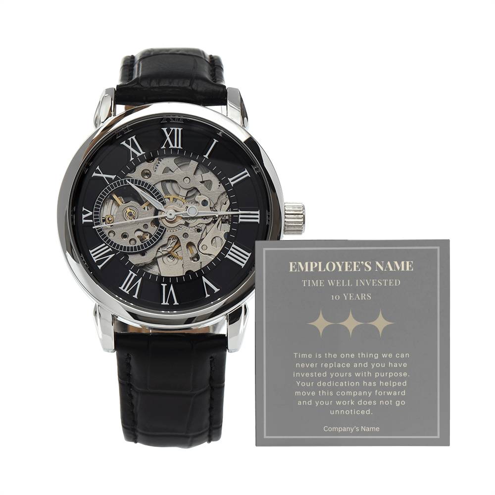 Men's Openwork Watch-Employee Milestone- 10 yrs