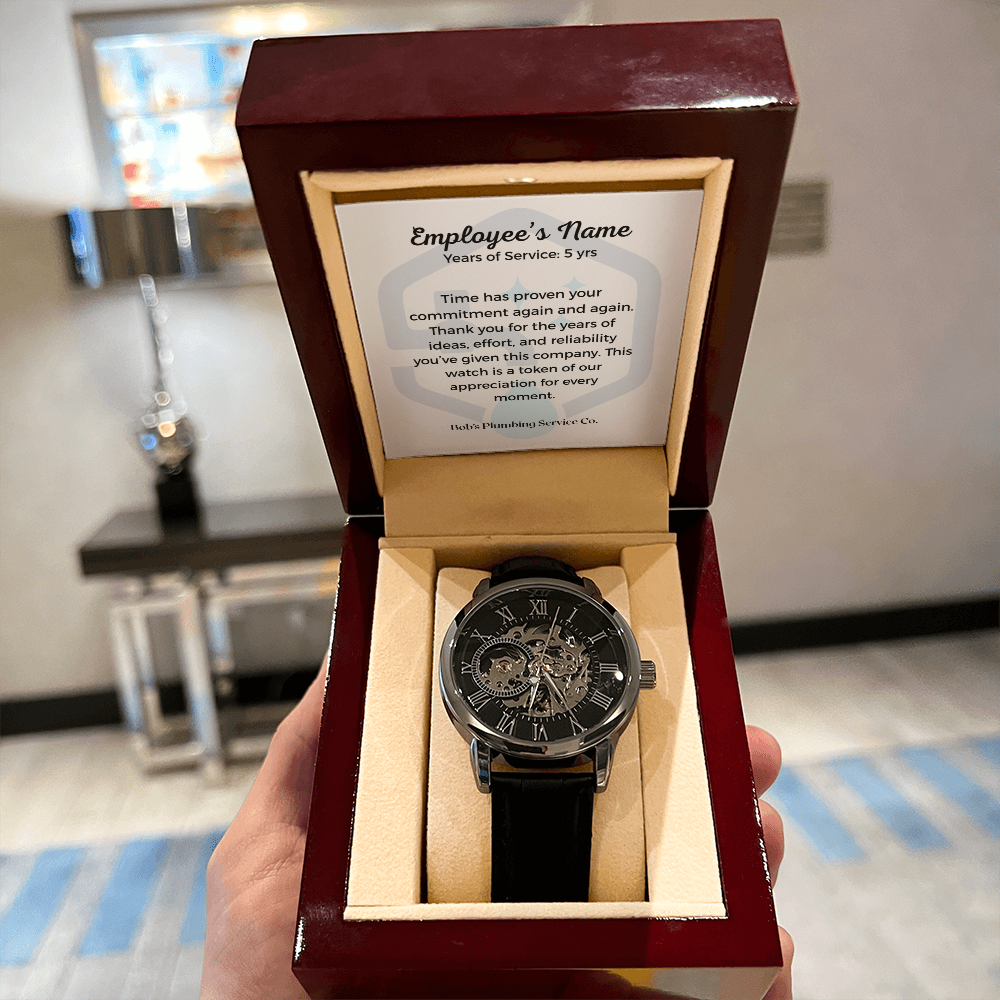 Business-Men's Openwork Watch-Employee Appreciation