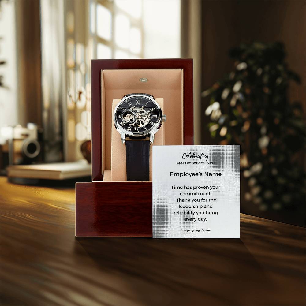Men's Openwork Watch-Employee Milestone-5 yrs