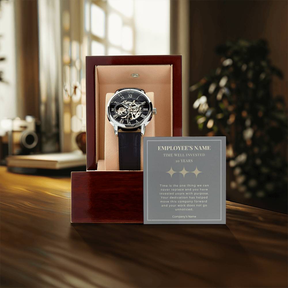 Men's Openwork Watch-Employee Milestone- 10 yrs