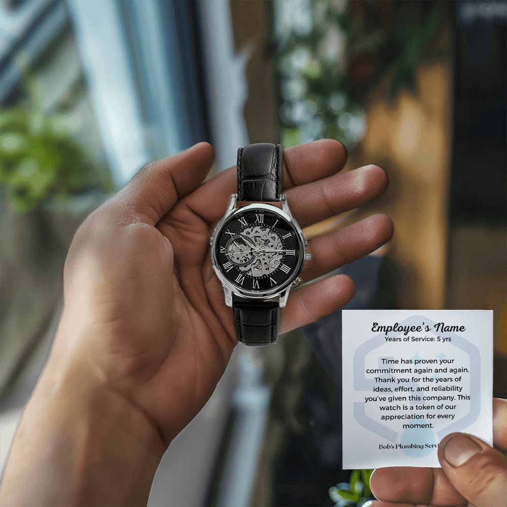 Business-Men's Openwork Watch-Employee Appreciation