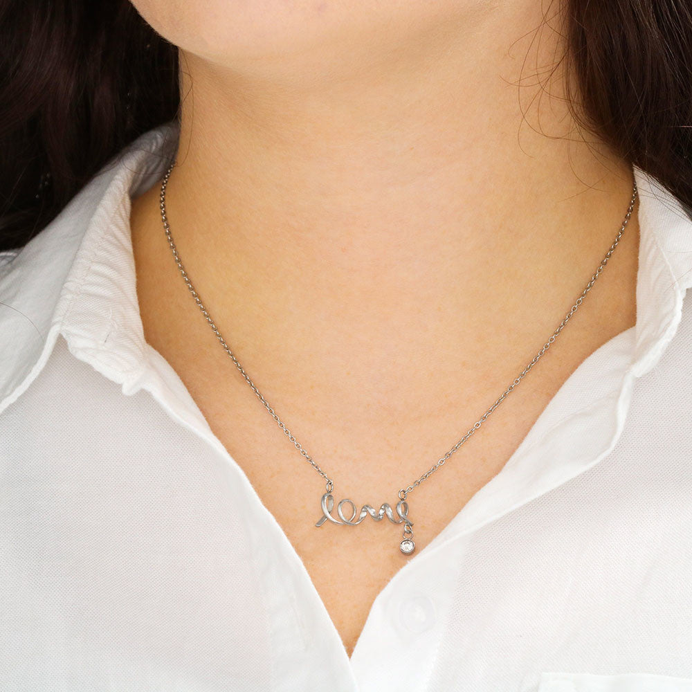 "Love" Script Necklace for her