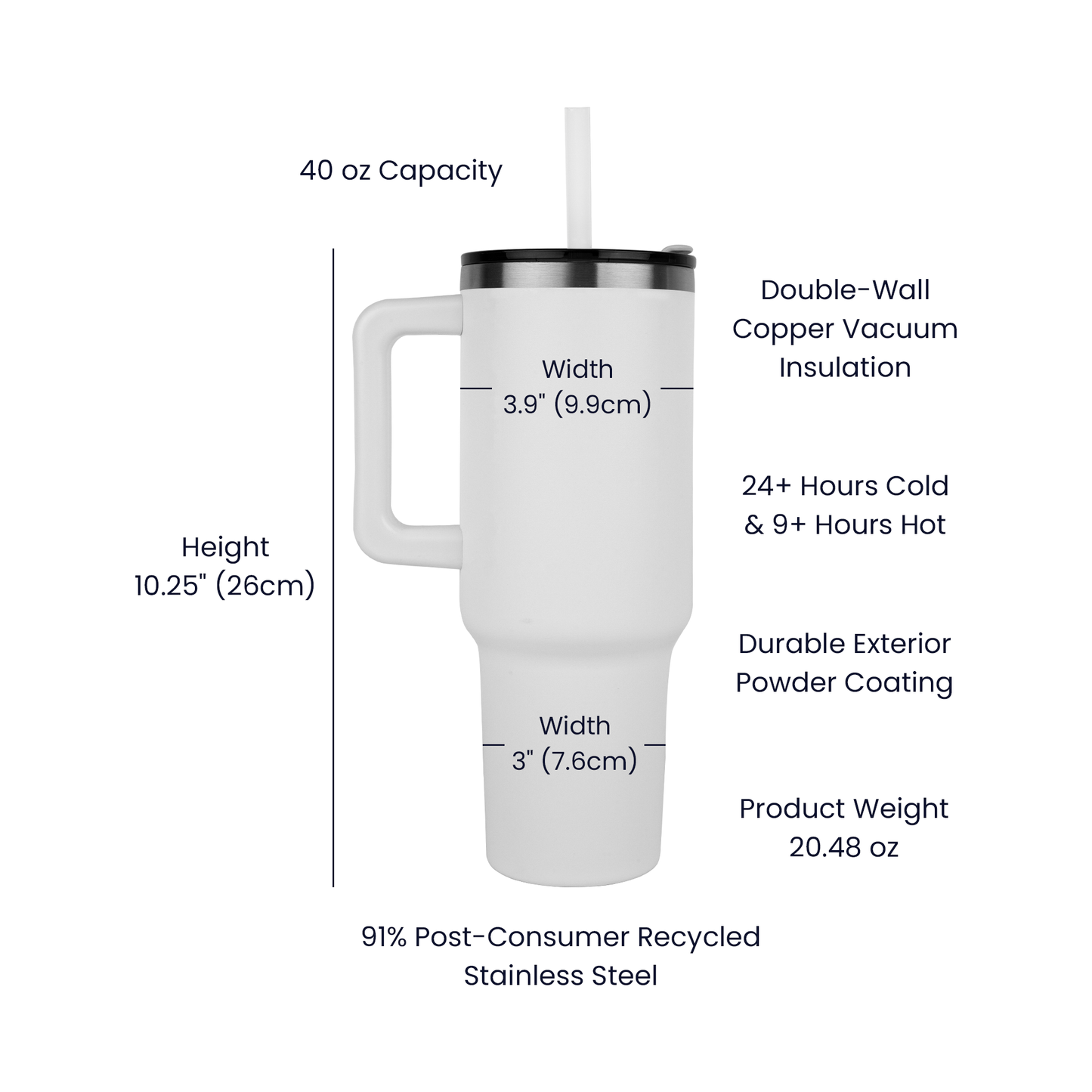 Pinnacle laser-engraved 40oz Tumbler-Branded Mug