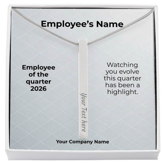 Engraved 4-Sided Stick Necklace-Employee Recognition