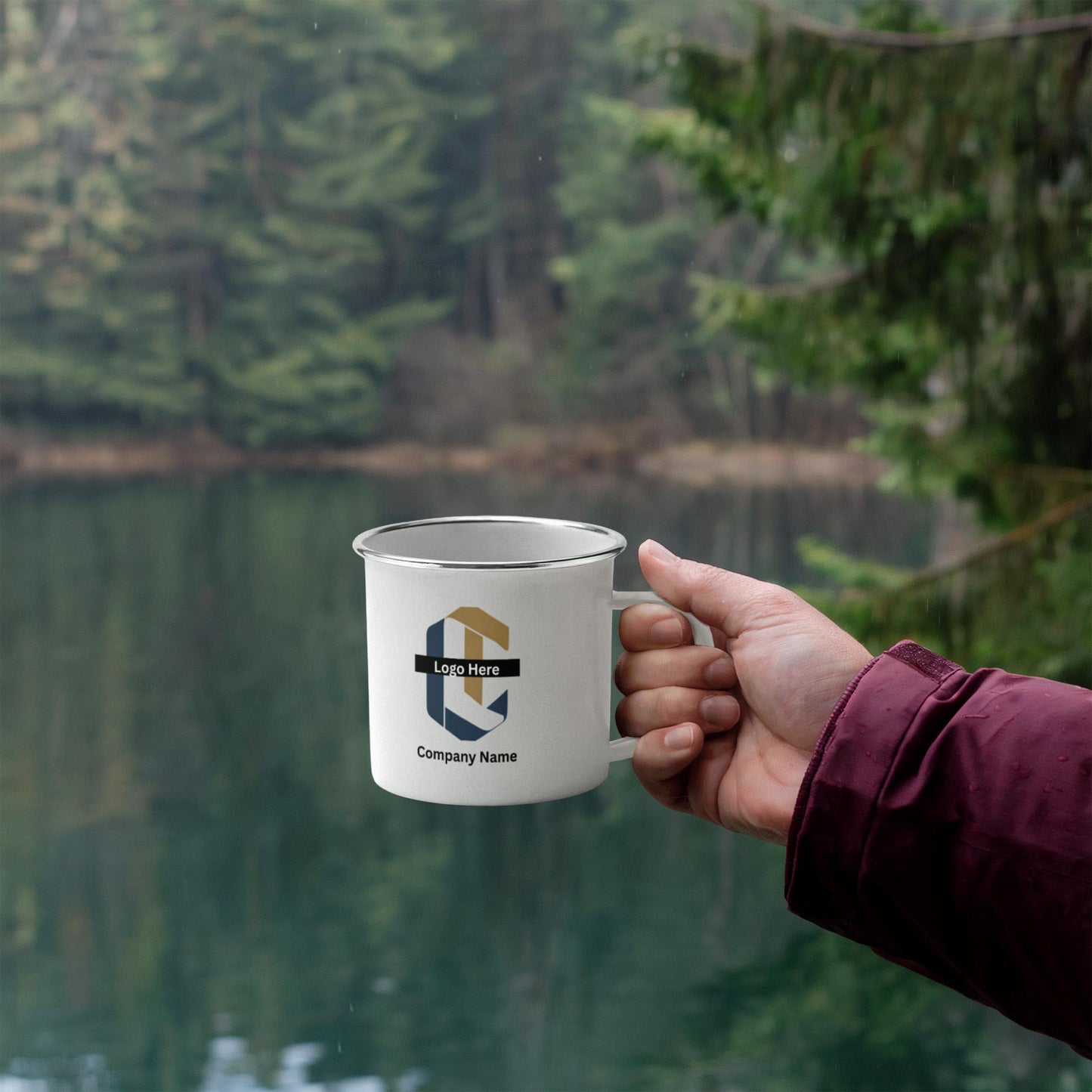 custom-made stainless steel "camping" mug- Business & Hospitality Gifts