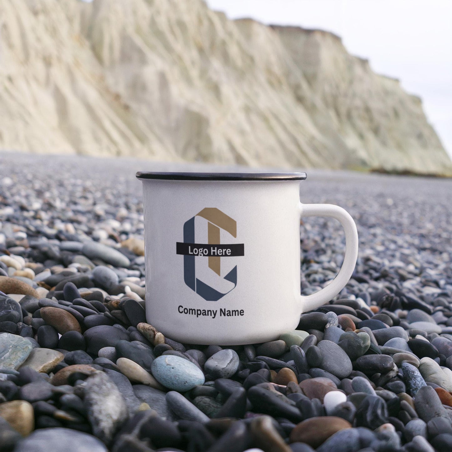 custom-made stainless steel "camping" mug- Business & Hospitality Gifts