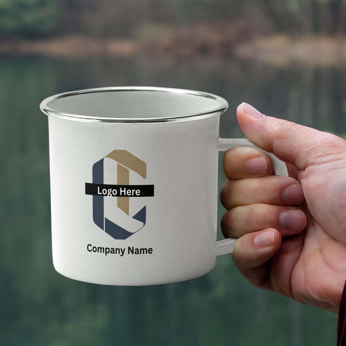 custom-made stainless steel "camping" mug- Business & Hospitality Gifts