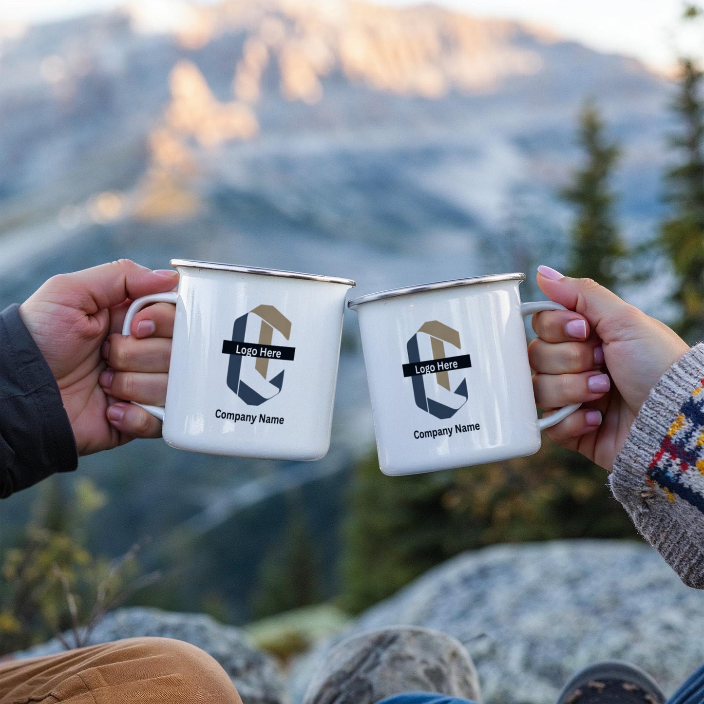 custom-made stainless steel "camping" mug- Business & Hospitality Gifts