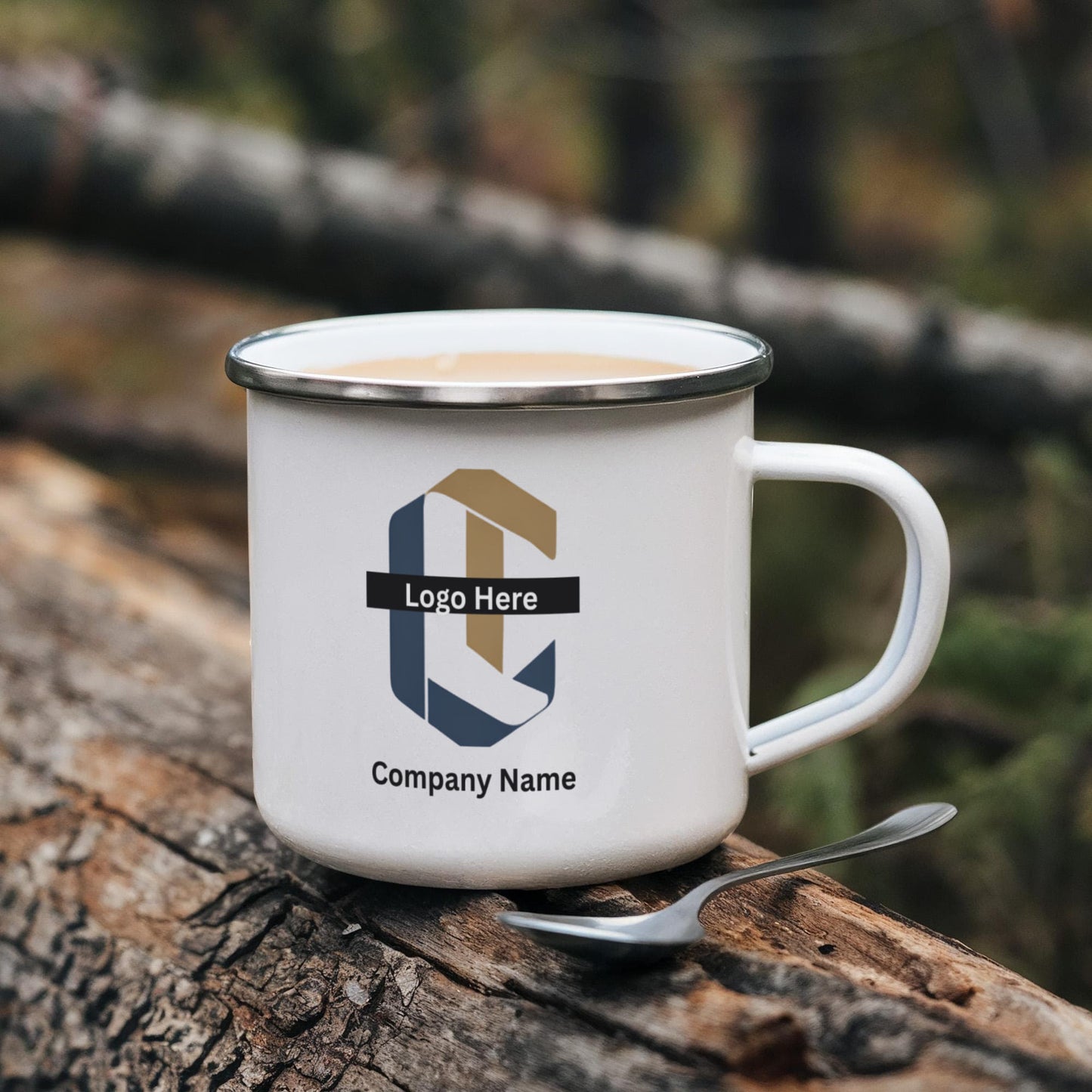 custom-made stainless steel "camping" mug- Business & Hospitality Gifts