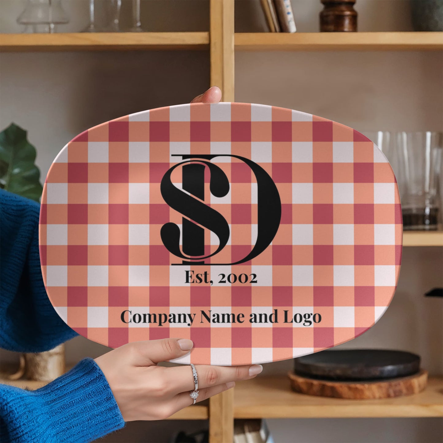 Custom printed serving 10” x 14” Platter- Business Branded Serving Platter