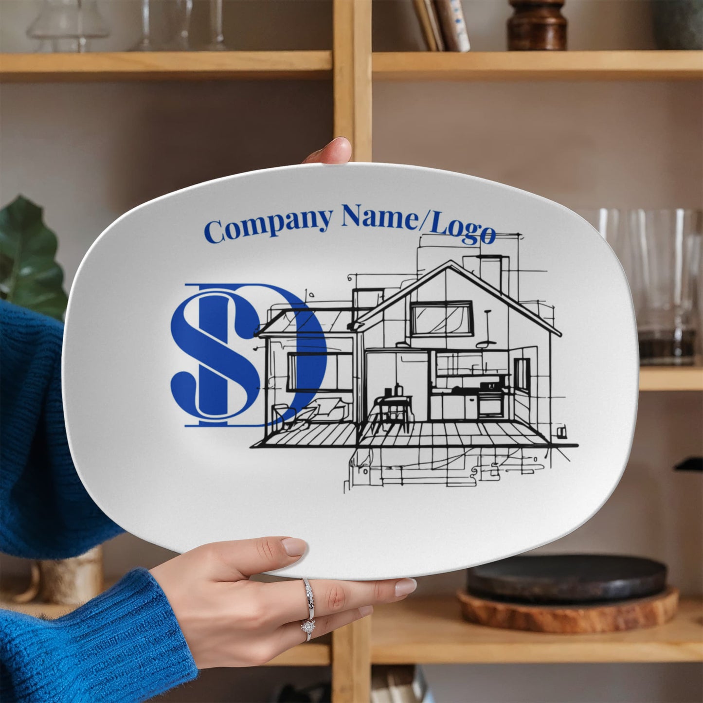 Custom printed serving 10” x 14” Platter- Business Branded Serving Platter