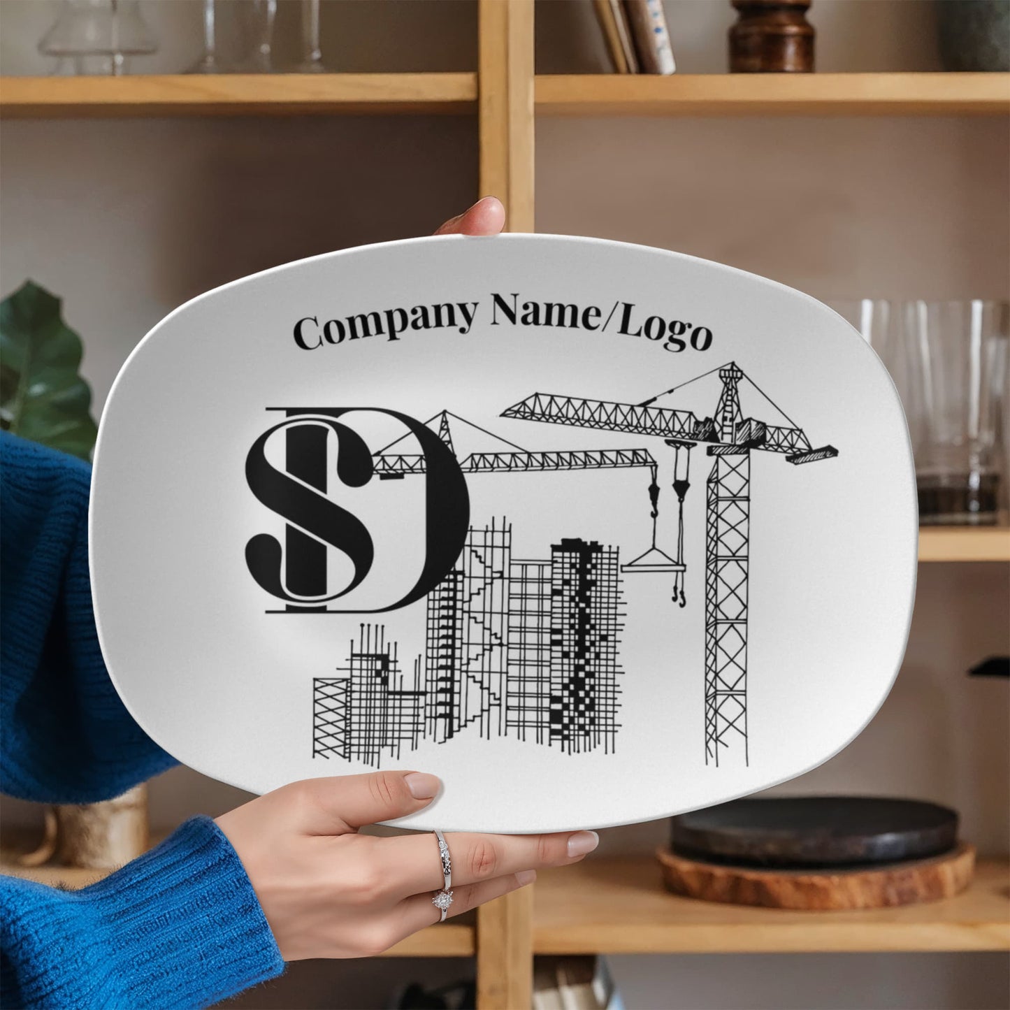Custom printed serving 10” x 14” Platter- Business Branded Serving Platter