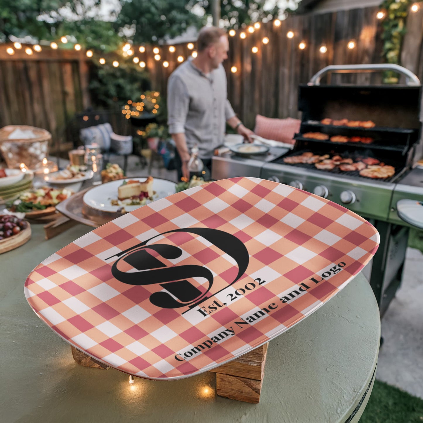 Custom printed serving 10” x 14” Platter- Business Branded Serving Platter