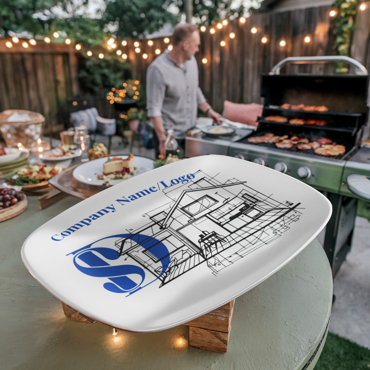 Custom printed serving 10” x 14” Platter- Business Branded Serving Platter