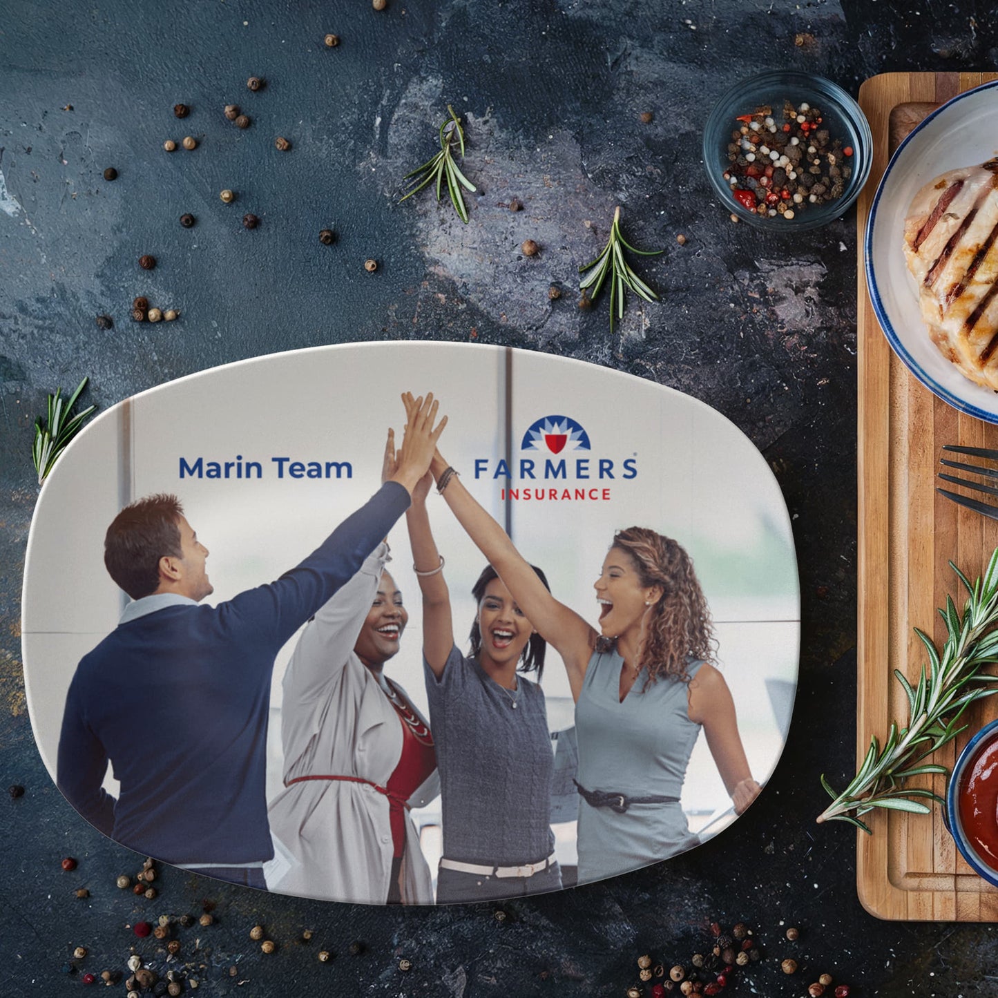 Custom printed serving 10” x 14” Platter- Business Branded Serving Platter
