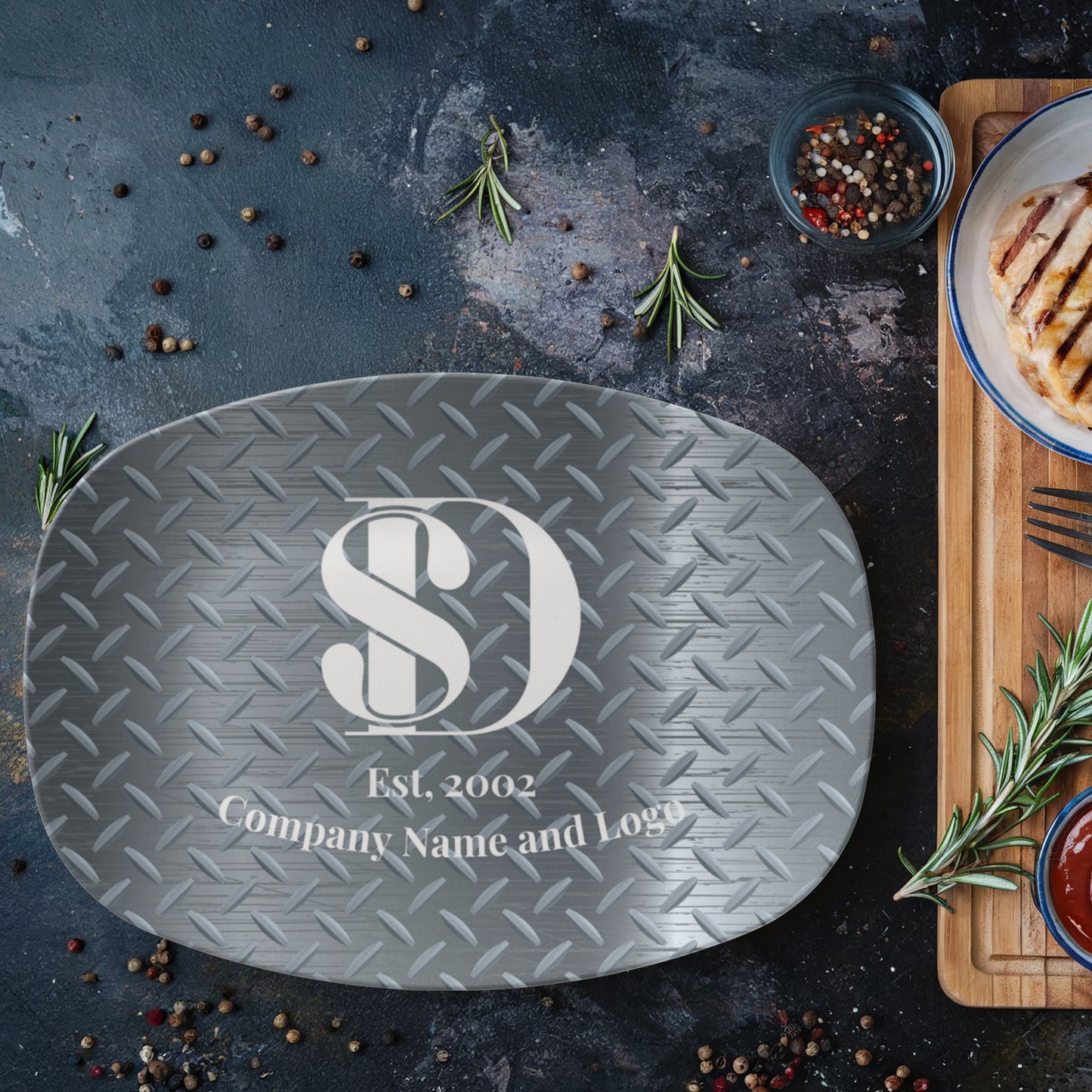Custom printed serving 10” x 14” Platter- Business Branded Serving Platter