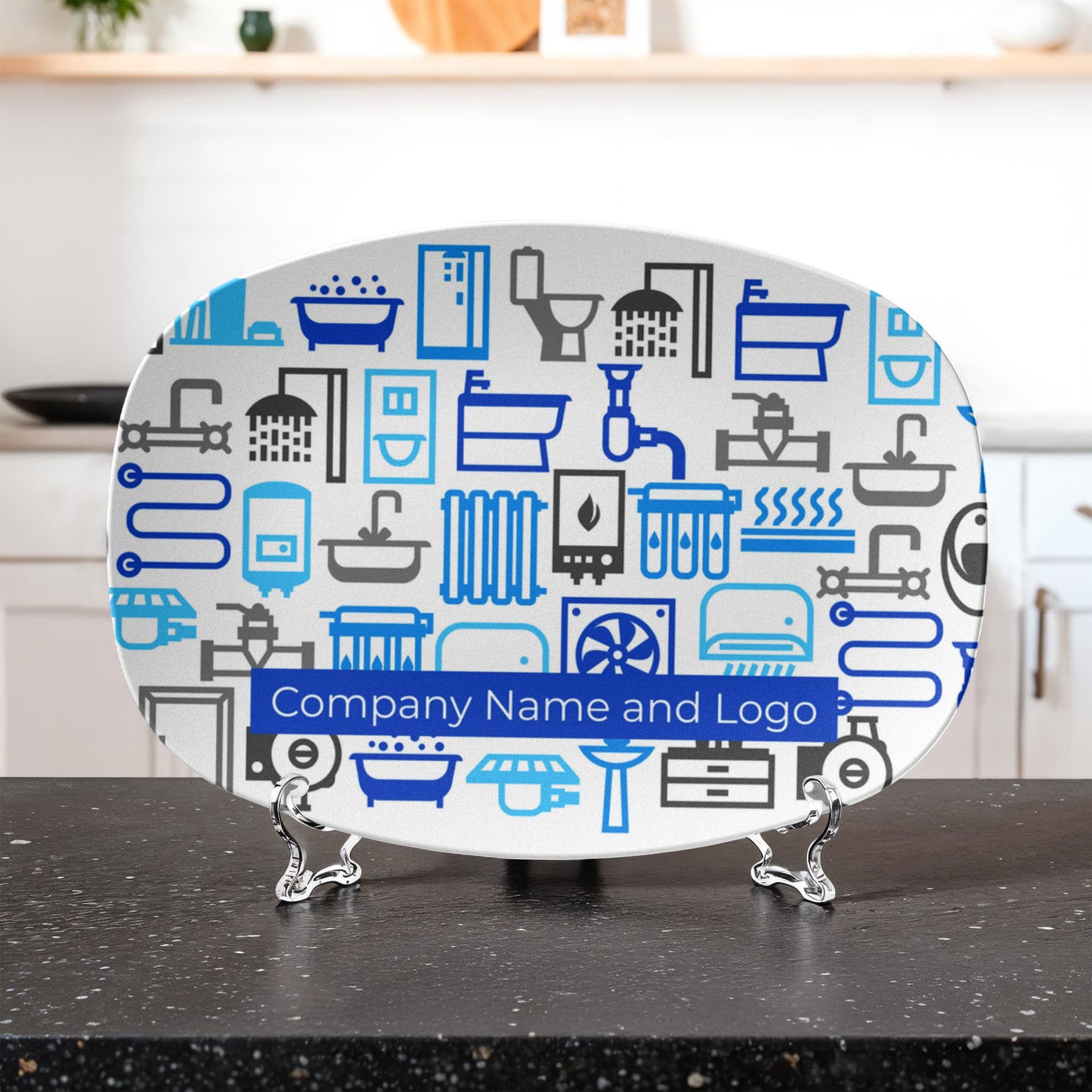 Custom printed serving 10” x 14” Platter- Business Branded Serving Platter