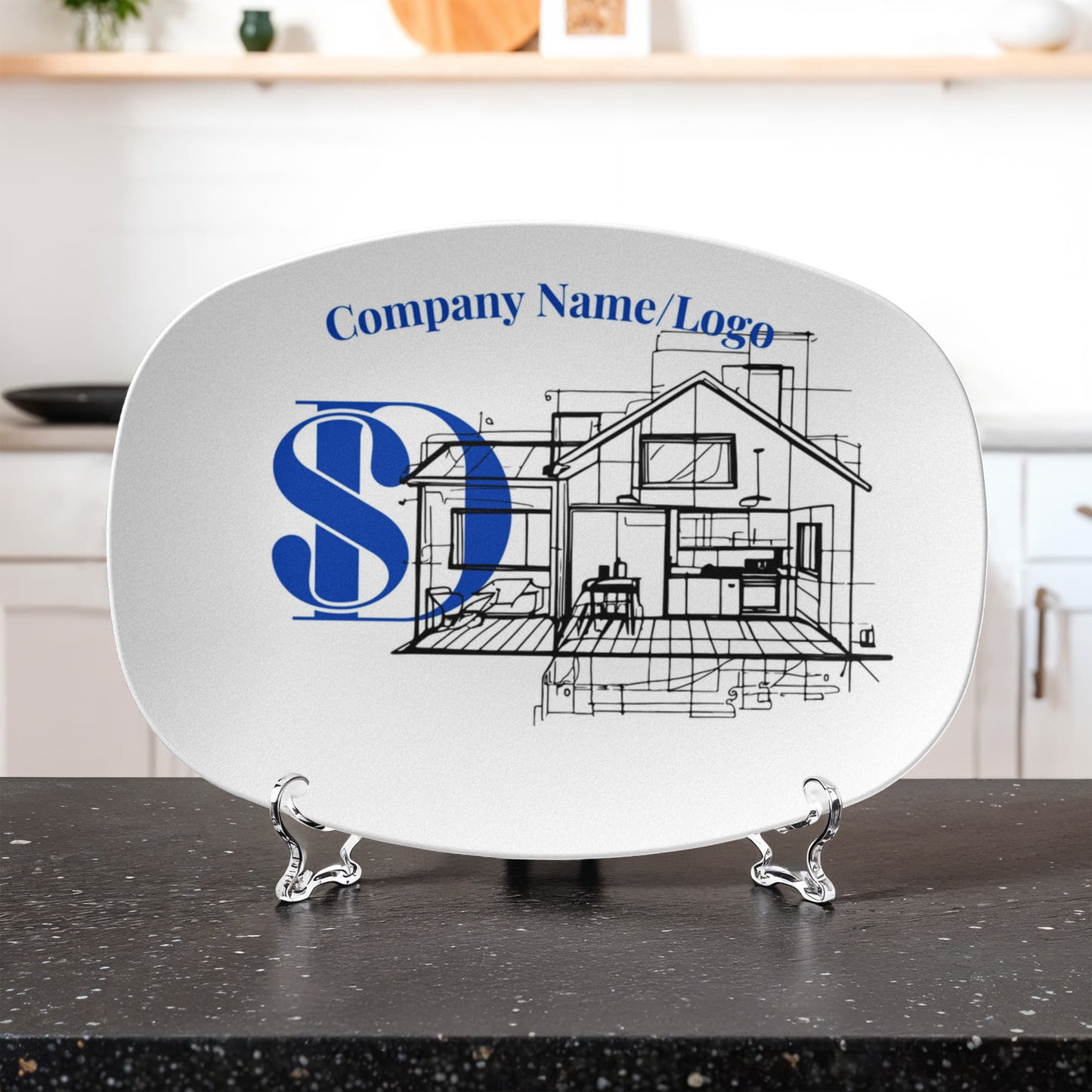 Custom printed serving 10” x 14” Platter- Business Branded Serving Platter