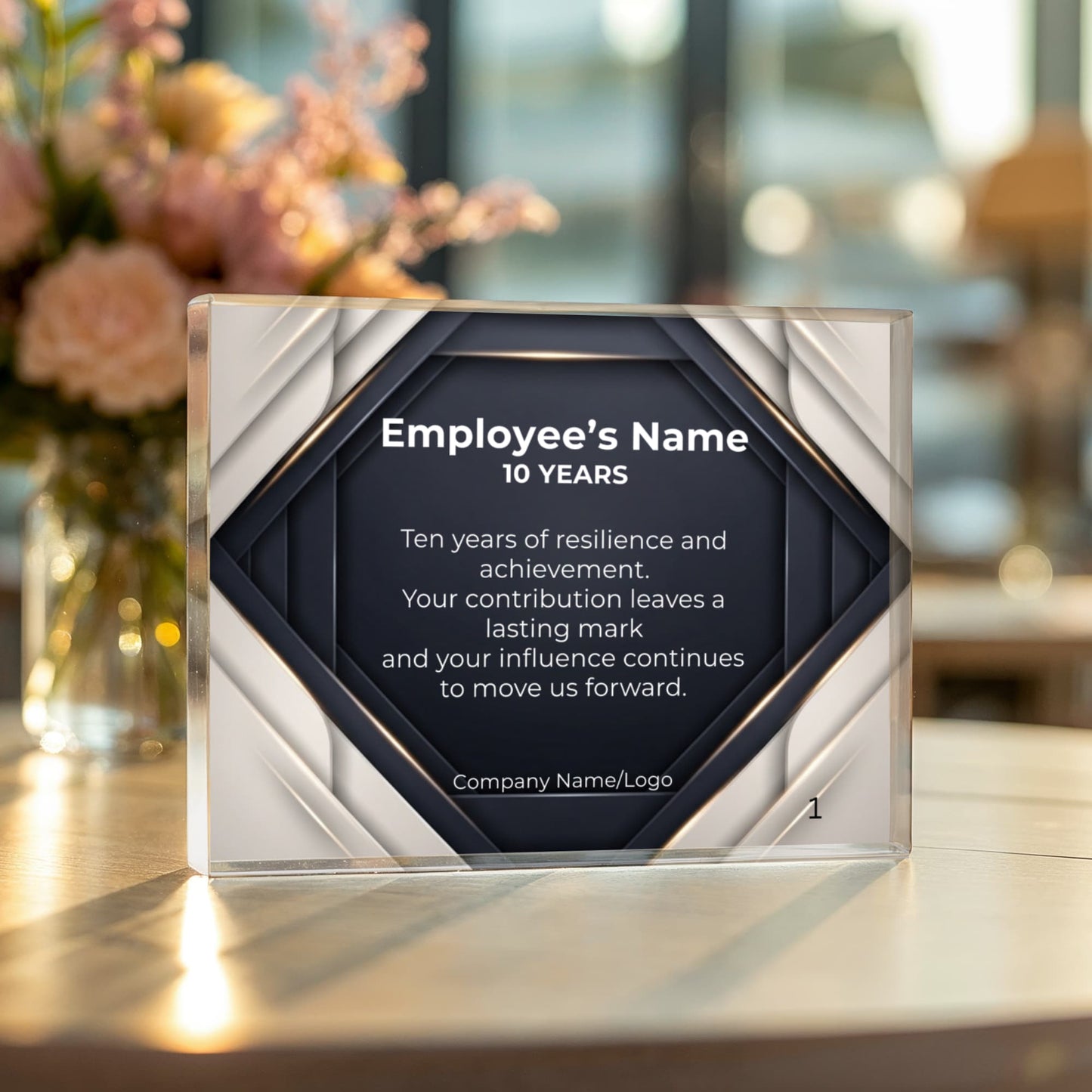 Printed Acrylic Block- Employee Milestone 10 years