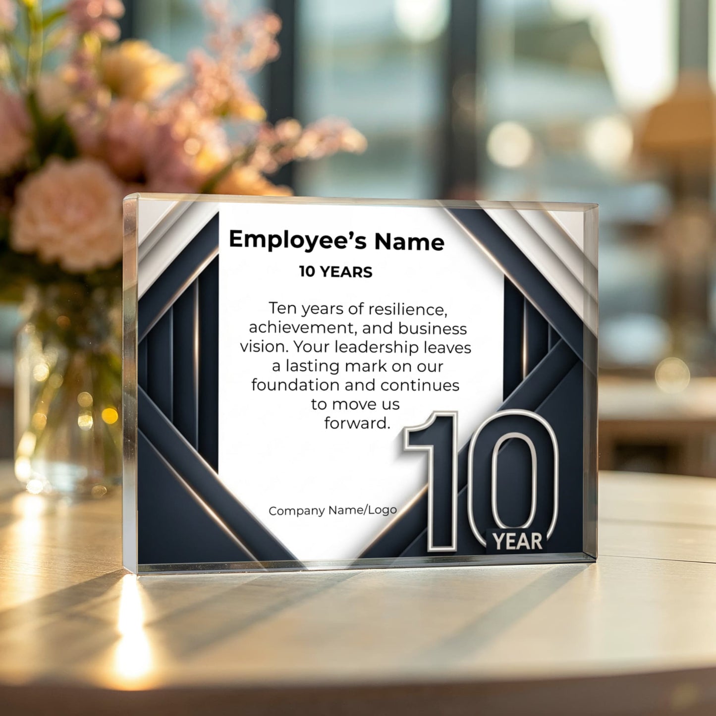 Printed Acrylic Block-Employee Milestone 10 years