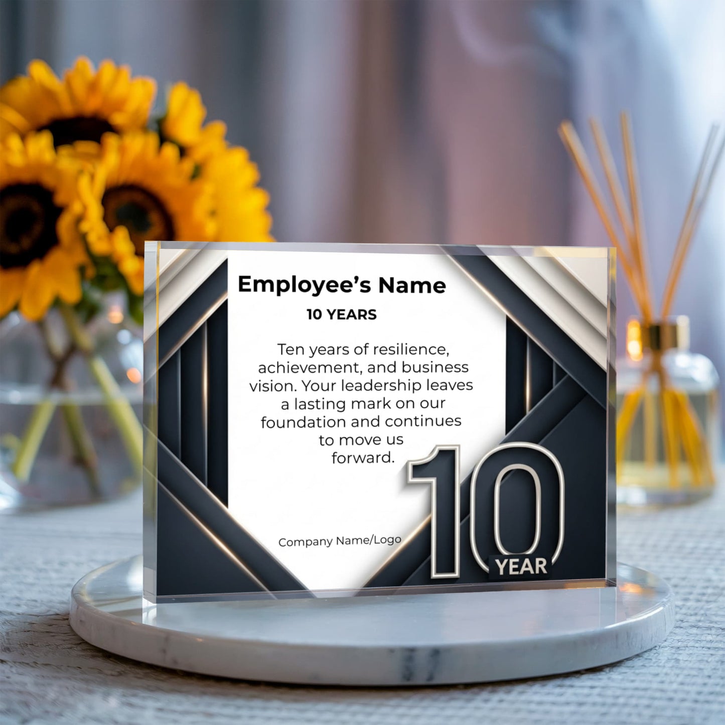 Printed Acrylic Block-Employee Milestone 10 years