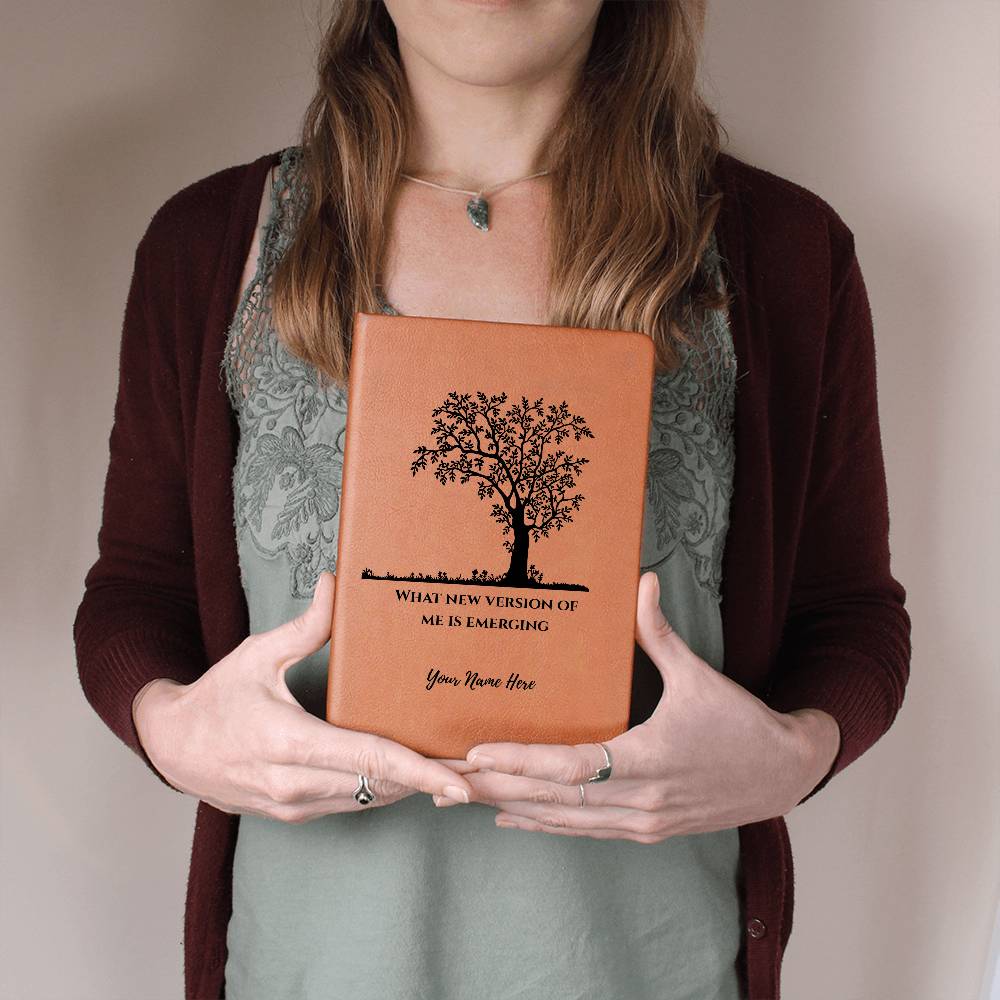 Graphic Leather Journal-Personalized Self Discovery-Tree New Me