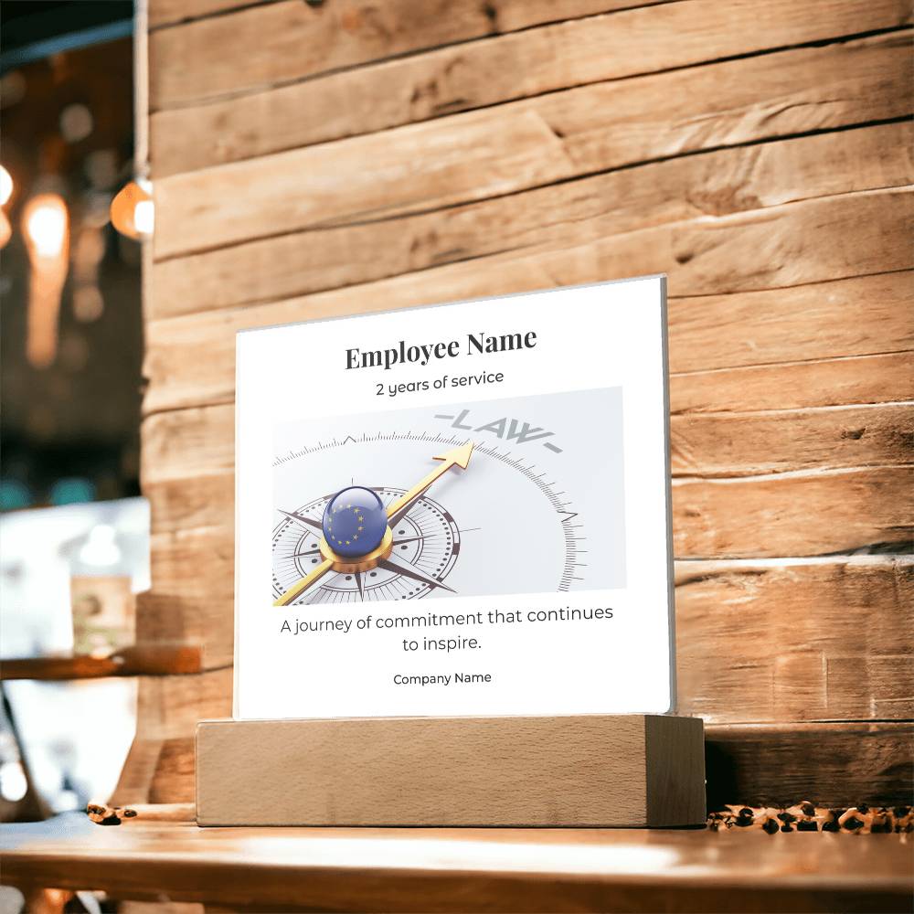 Acrylic Square Plaque -Employee Recognition 2 years