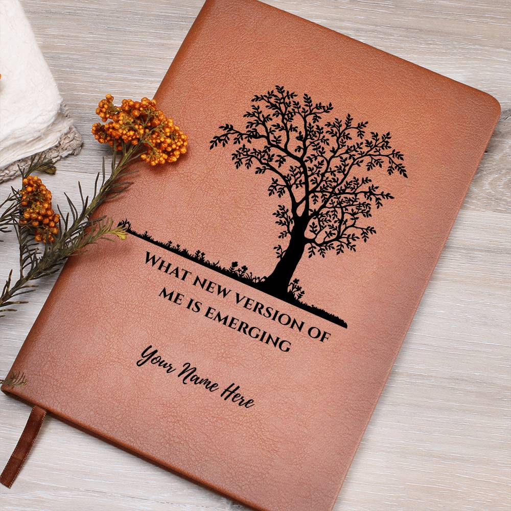 Graphic Leather Journal-Personalized Self Discovery-Tree New Me