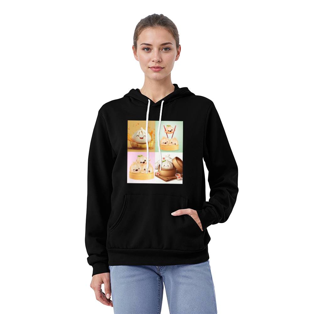 Bella + Canvas 3719 Unisex Pullover Hoodie Front Print-Dim Sum