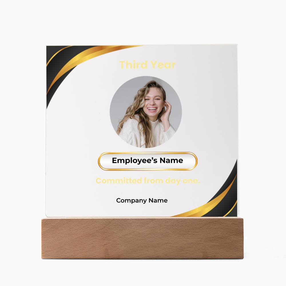 3 Year Employee Milestone Acrylic Plaque
