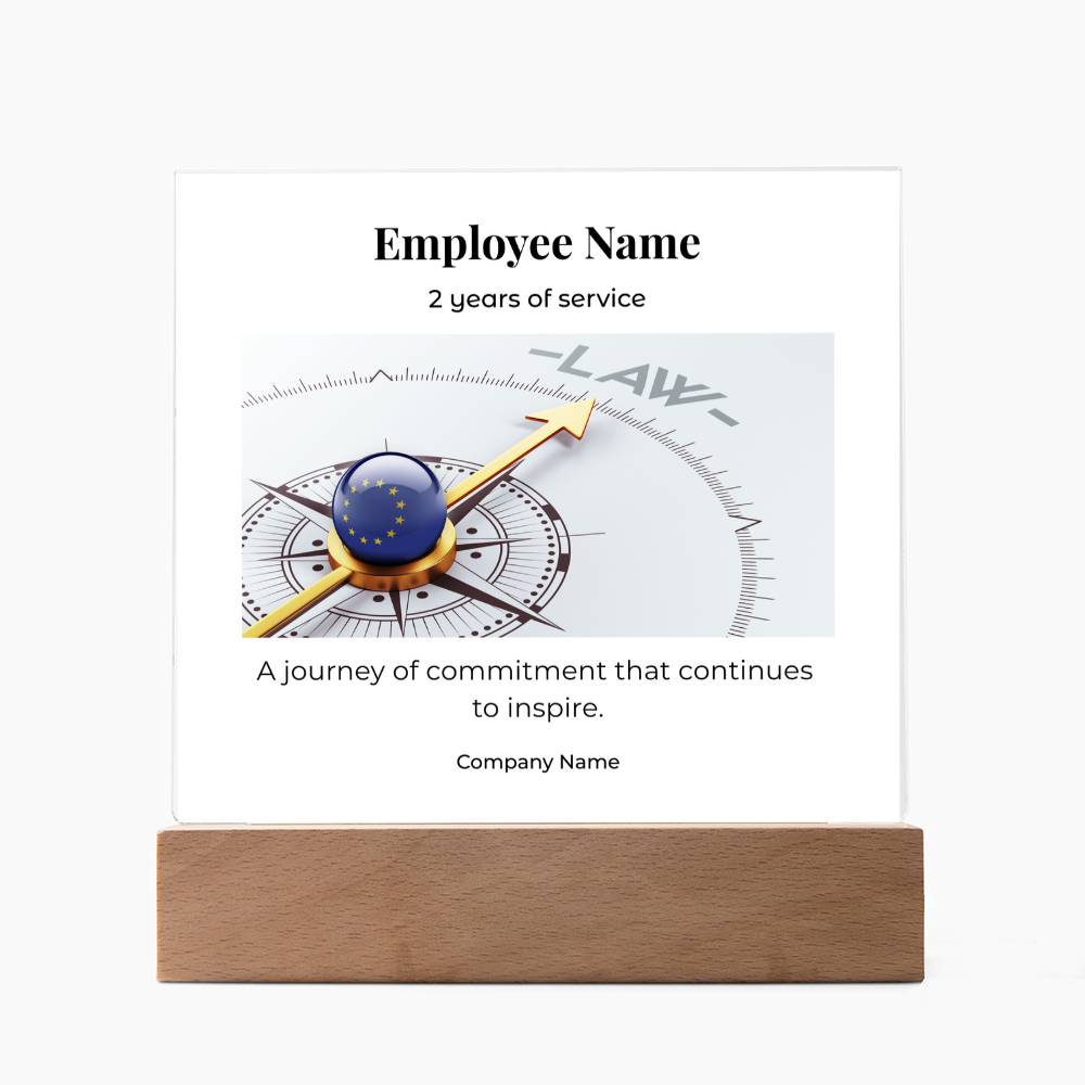 Acrylic Square Plaque -Employee Recognition 2 years