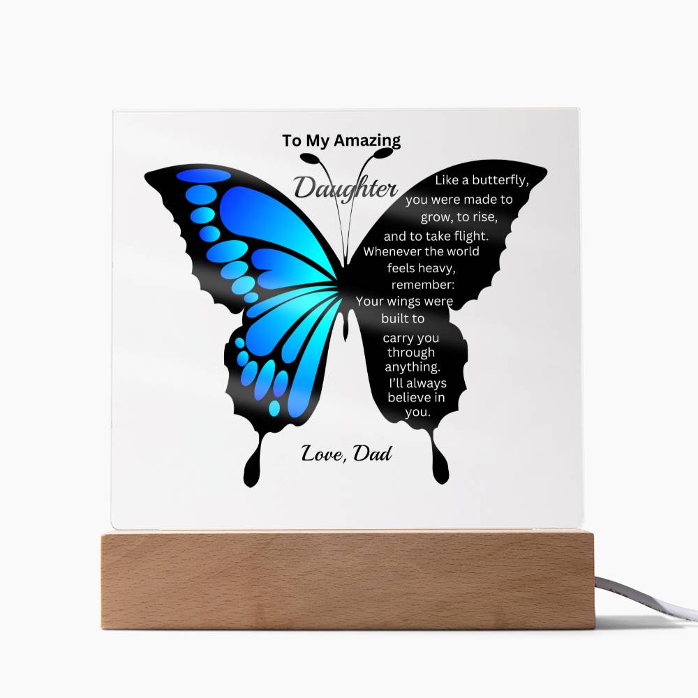 Blue Butterfly  Acrylic Plaque – Daughter
