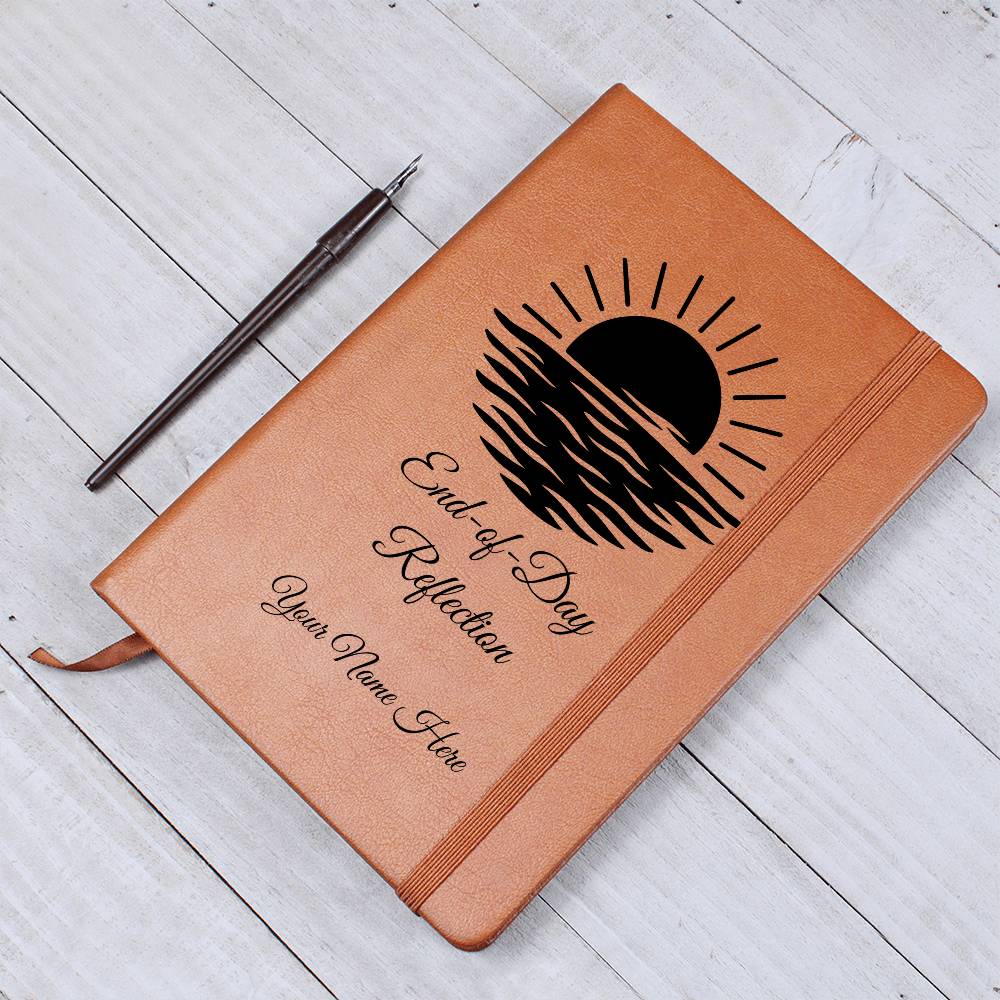 Graphic Leather Journal-Personalized Self Discovery-End Of Day