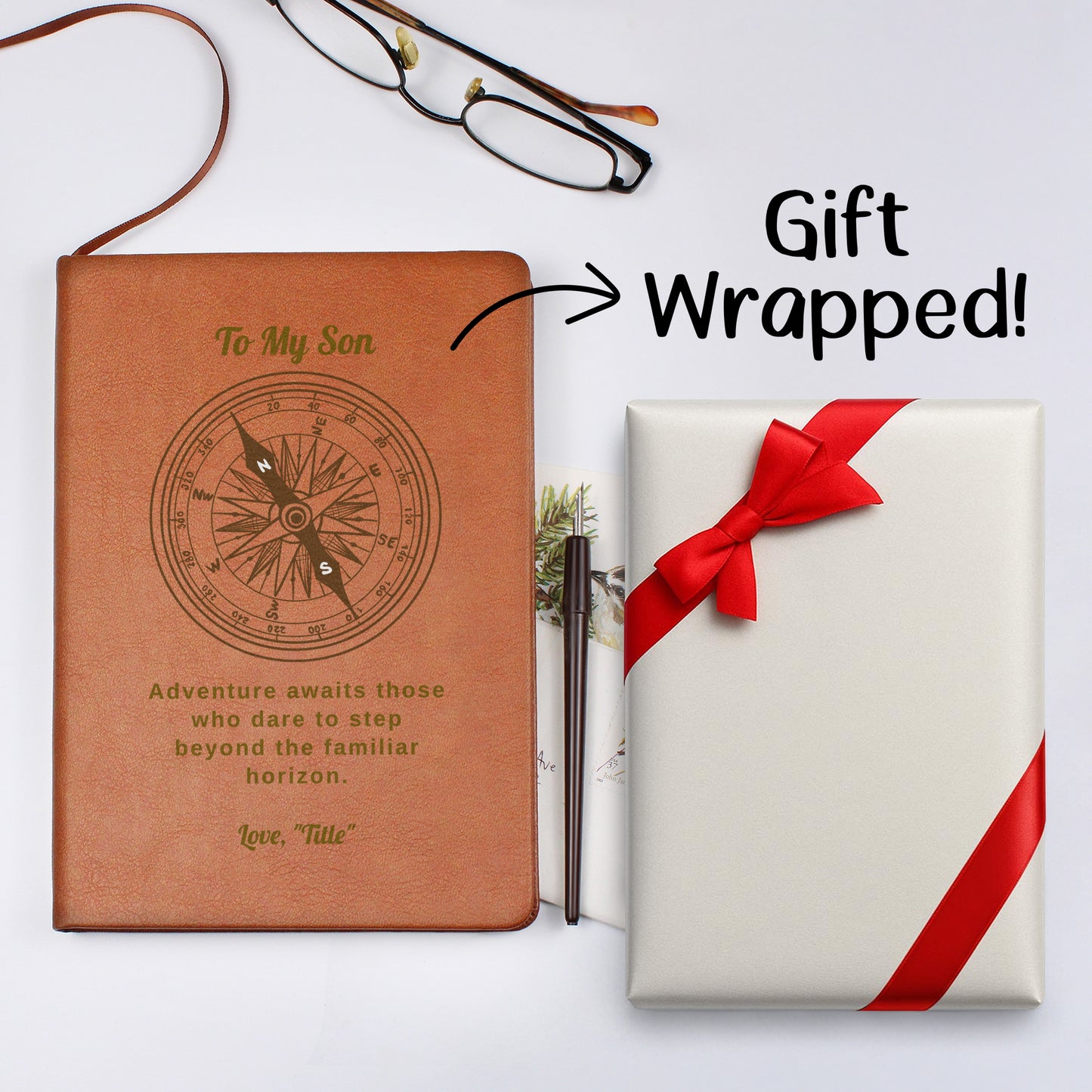 Graphic Journal with Free Gift Wrap-Compass Adventure