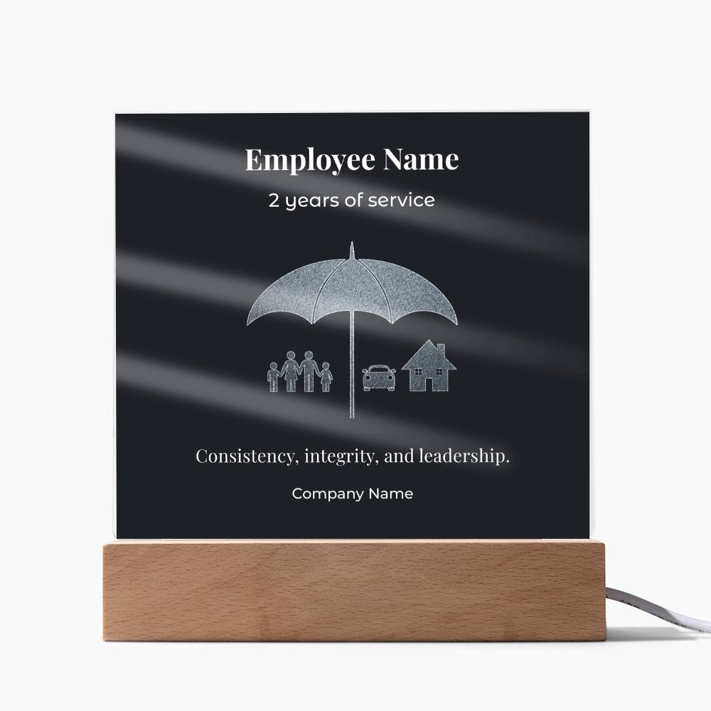 Acrylic Square Plaque -Employee Recognition 2 years