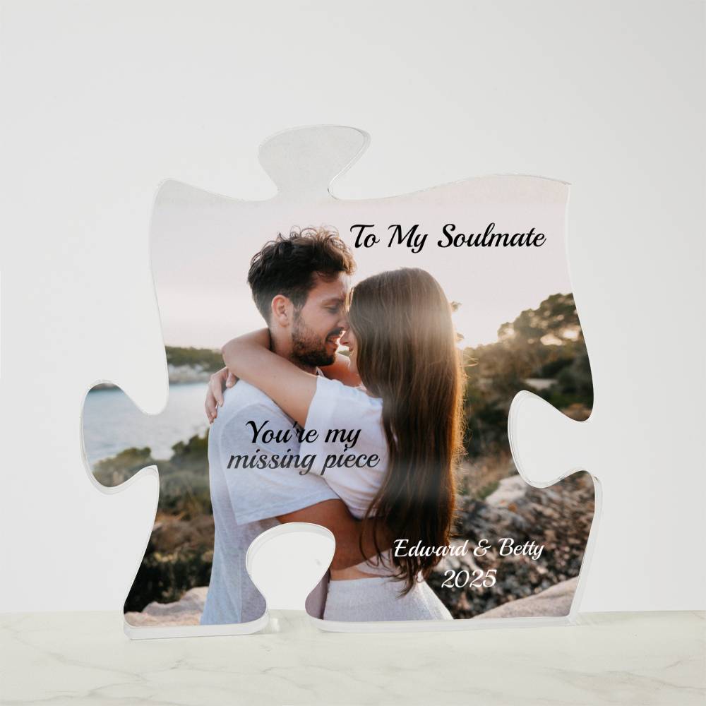 Acrylic Puzzle Plaque-Couple Personalized picture and names