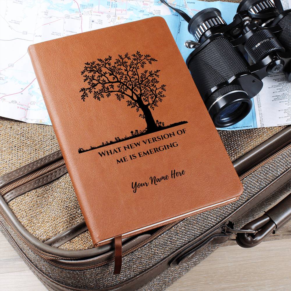 Graphic Leather Journal-Personalized Self Discovery-Tree New Me