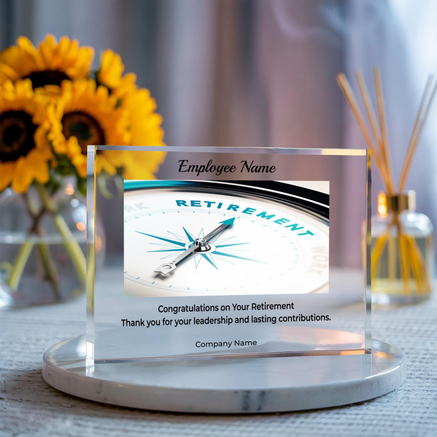 Printed Acrylic Block- Employee retirement